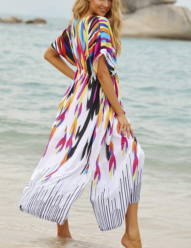 Eddoyee Loose Beach Kaftan Dresses for Women Caftan Swimsuit Cover Up - Image 5